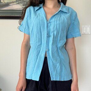 vintage light blue coldwater creek button-up shirt